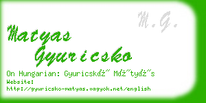 matyas gyuricsko business card